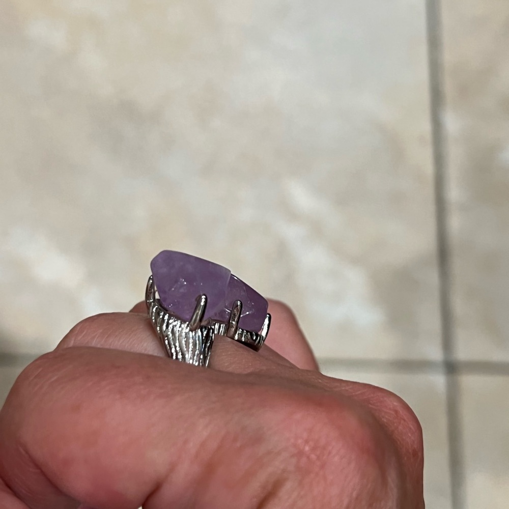 Statement Ring With Amethyst - image 3